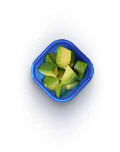 Container with avacado