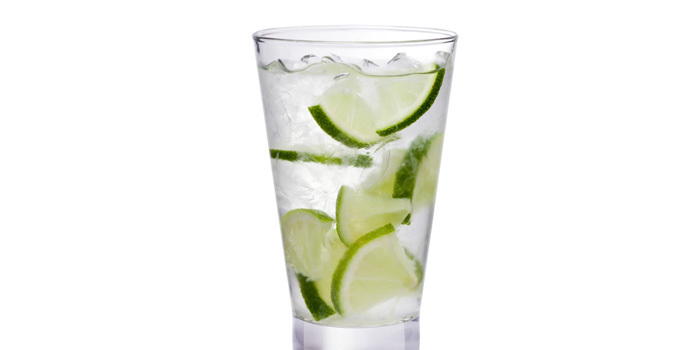 water glass with lime