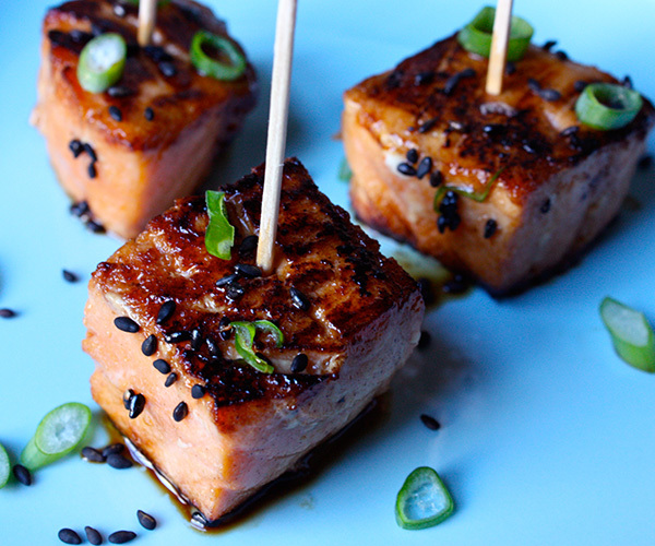 Teriyaki Salmon Bites