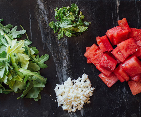 Watermelon and Arugula Salad Ingredients