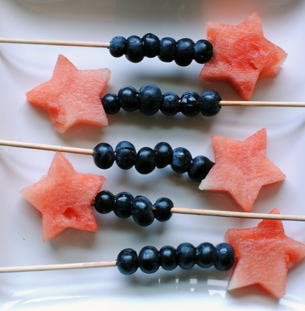 Watermelon and Blueberry Skewers