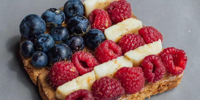 Peanut Butter Banana and Berry toast