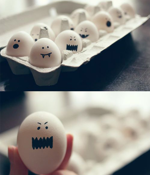 Ghoulish Hard Boiled Eggs Halloween Snack