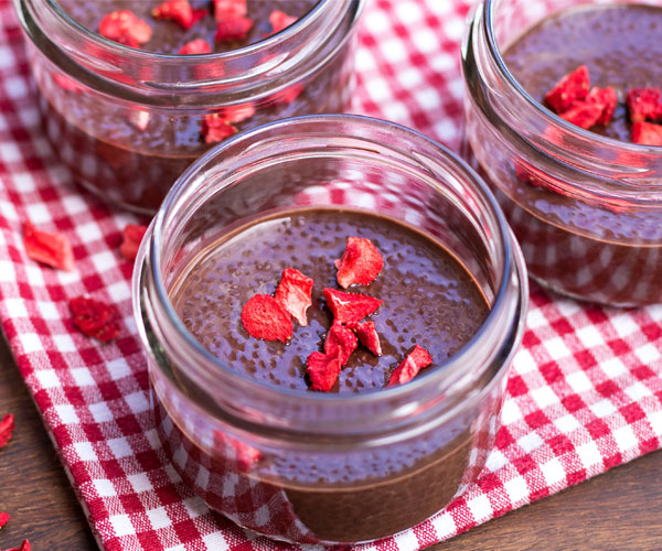 Chocolate Chia Pudding with Dried Strawberries Recipe | The Beachbody Blog