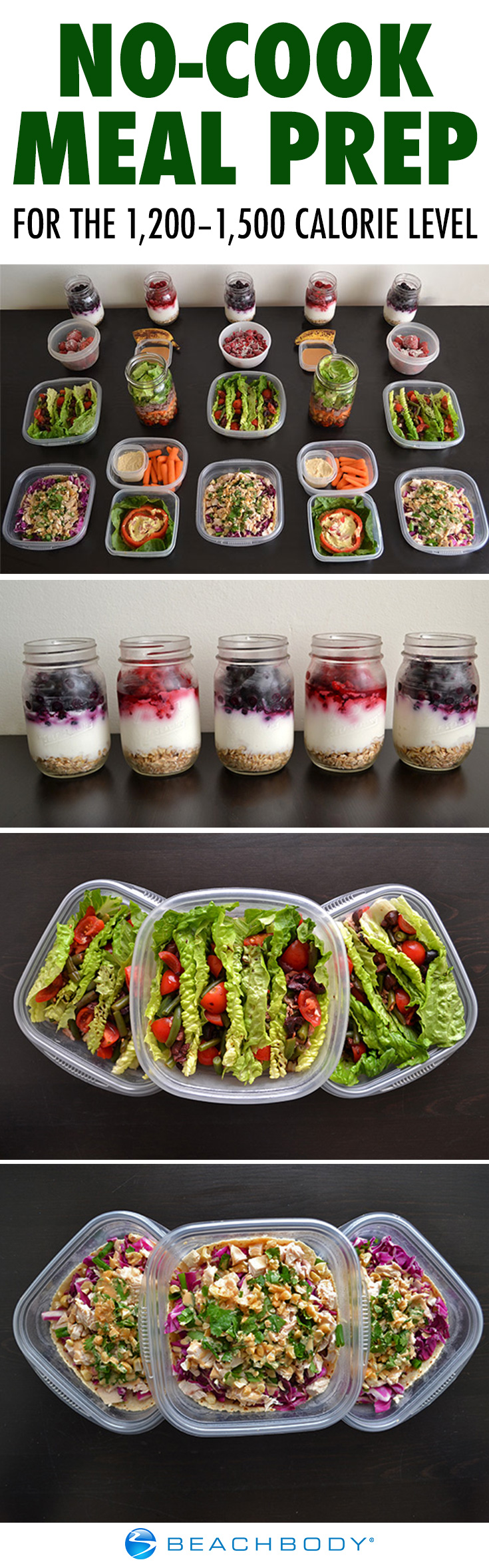 No Cook Meal Prep For The 1 200 1 500 Calorie Level The Beachbody Blog