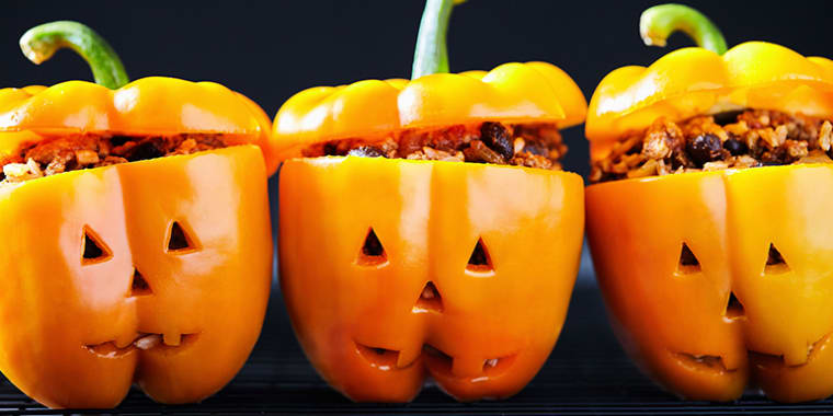 Jack-o'-Lantern Stuffed Peppers Recipe
