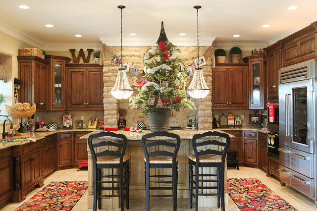 white christmas light kitchen idea