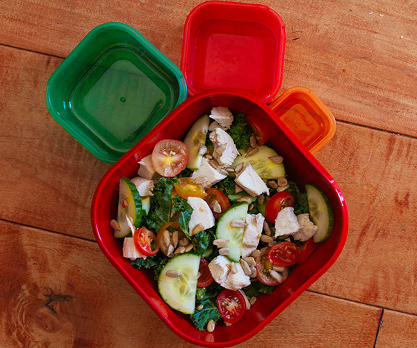 Kale and Chicken Salad with 21 Day Fix containers