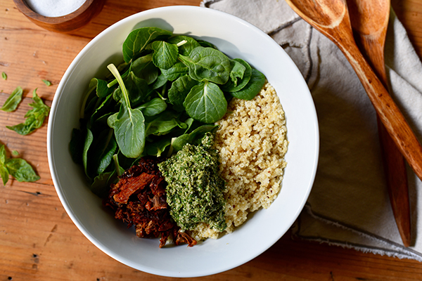 Quinoa with Sun-Dried Tomatoes and Pesto Quinoa with Sun-Dried Tomatoes and Pesto | BeachbodyBlog.com