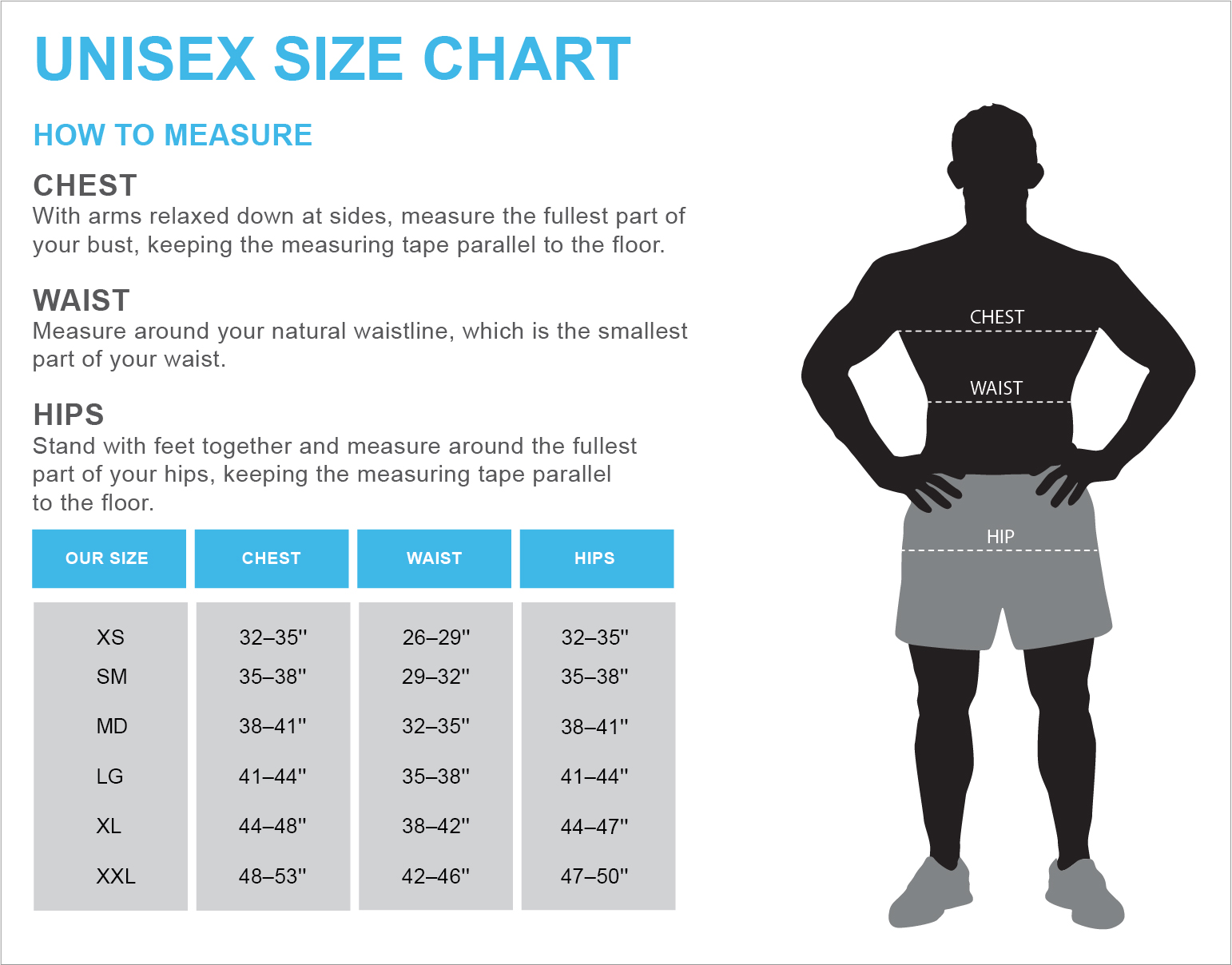 unisex shirt sizing